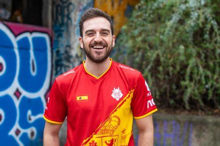 G2 Esports Carlos "Ocelote" Rodriguez wearing an esports jersey